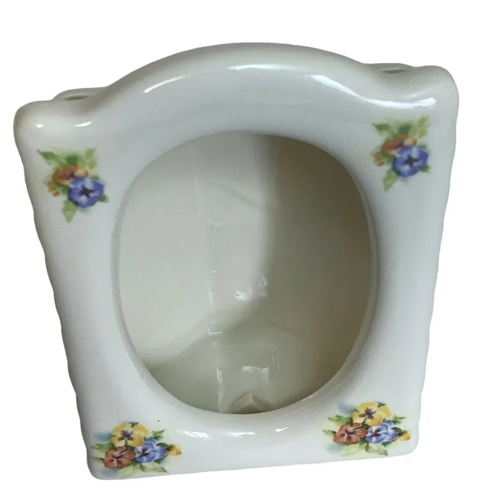 Pansies Frame Donegal Parian China Ireland Vintage Ceramic Photo Frame 6.25